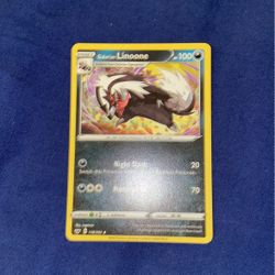 Galarian Linoone Stage 1 - Rare Shiny- Pokemon Shiny Star V Mint condition