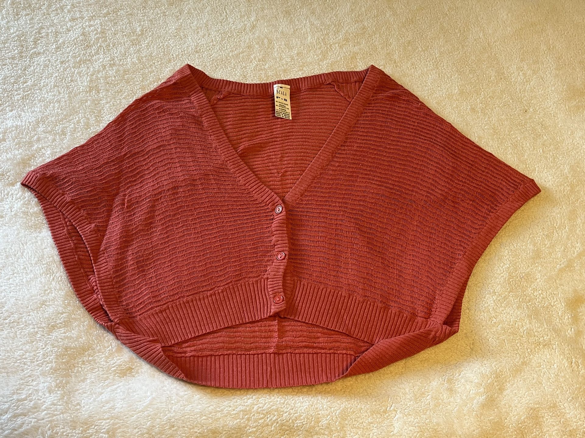 Scala orange cropped cardigan