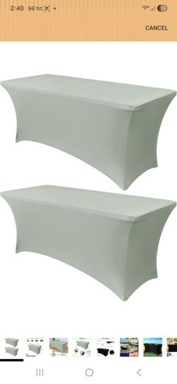 2pack sage green spandex tablecloth for 6ft rectangular tables