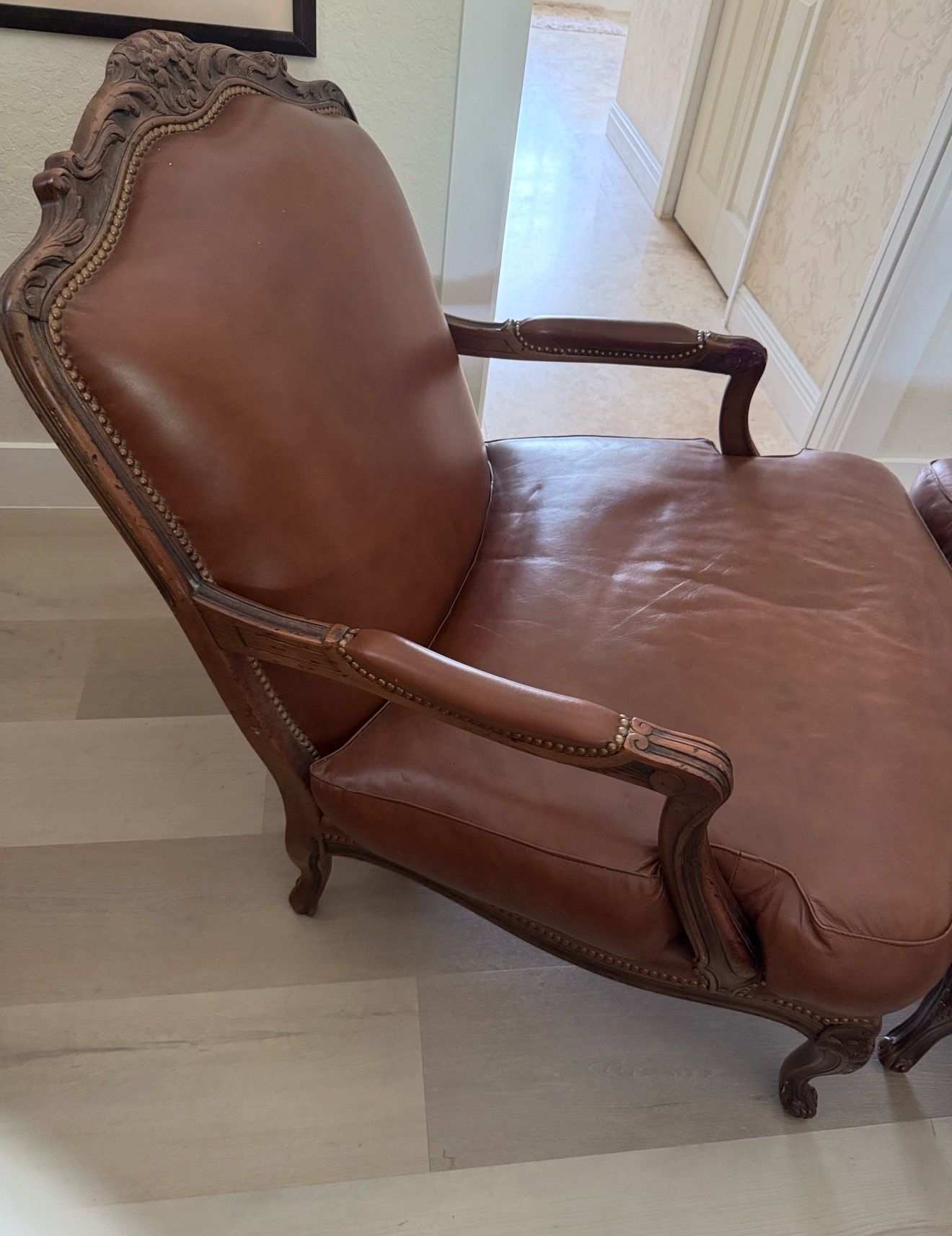 Large chaise lounge chair with ottoman and pillow 3 piece