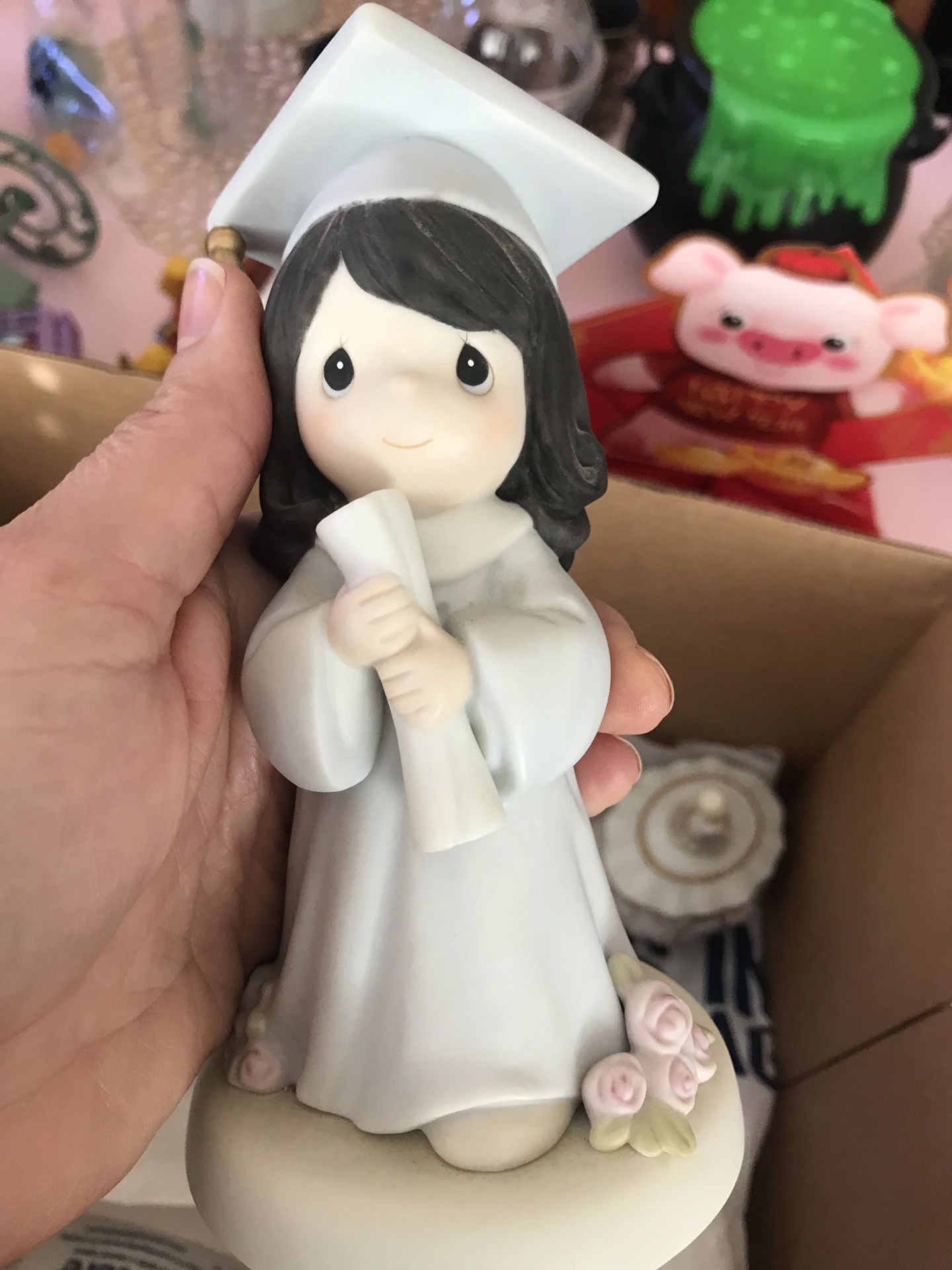 Precious moments porcelain figures - graduation, marriage, or new baby