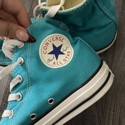 Turquoise Converse High Tops 