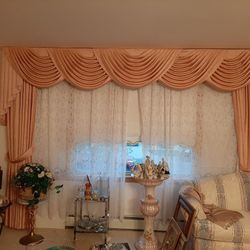 2 pair beautiful peach colored Side drapes