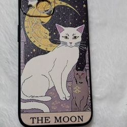 iPhone 14 Cat Phone Case,Empress Cat Tower Justice Moon Fashion Pattern