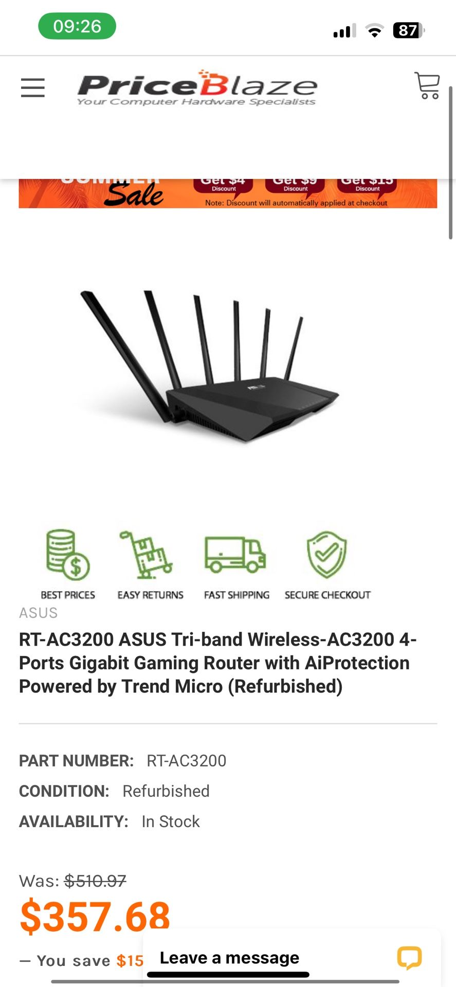 asus ac3200 tri-band gigabit wifi router