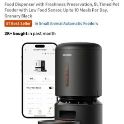 Brand New. DETLIBRO Automatic Cat Feeder, 5G WiFi Automatic Doc Food Dispenser with Freshness Preservation, 5L Timed Pet Feeder with Low Food Sensor.