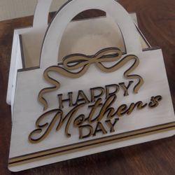Laser-cut Flowers/ gift wooden bag 