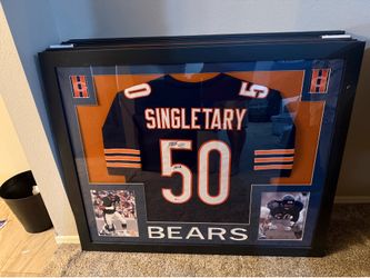 Mike Singletary autographed jersey custom framed