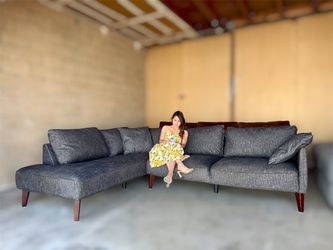 Mid Century Modern 2-Piece Sectional Sofa Delivery Available