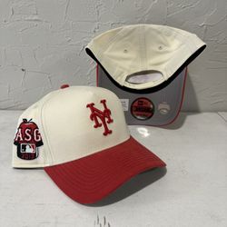 MLB New Era New York Mets Off White Red 2013 All Star Game Patch 9forty A Frame SnapBack Hats
