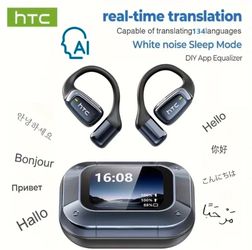 HTC NE25 AI Translator Wireless Earbuds – Bluetooth 5.3 Touch Screen Headphones