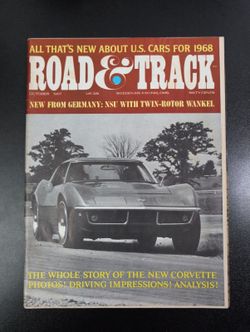 Road & Track October 1967 Magazine, 1968 Corvette Cover