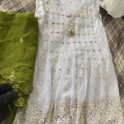 Green And White Dress 