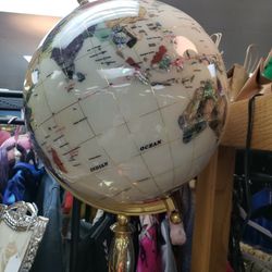 Gemstone And Brass Globe