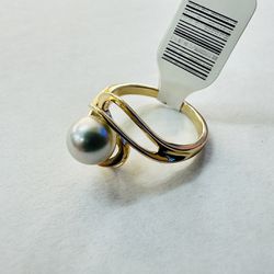 14k Gold & Silver Cultured Pearl