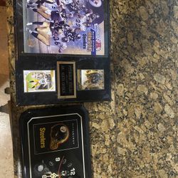 Pittsburgh Steelers Memorabilia Plaque And Clock 