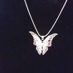 Butterfly Necklace Sterling Silver 925