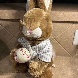 Vintage Dan Dee Collectors Baseball Plush Bunny Rabbit w/Baseball