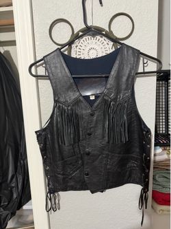 Women's Leather Fringe Vest