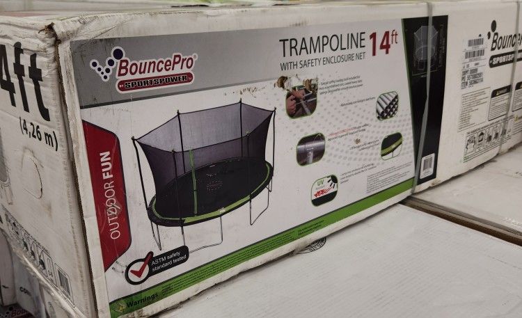 Bounce Pro 14ft Trampoline With Enclosure Combo