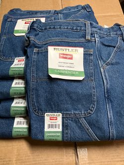 Lot of 5, 32X32 Carpenter, Wrangler Rustler, Straight Leg Jeans, Color: Dark Stone, Men’s