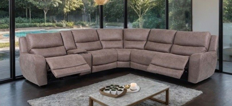 Brand New Brown Super Plush Power Reclining Sectional Sofa