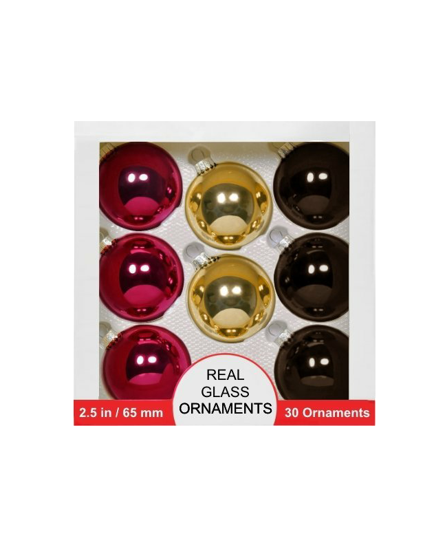 Over 60 Real Glass Christmas Ornaments, New