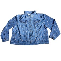 Disney Parks Minnie Mouse All-Over Print Denim Jean Jacket Size 3X 