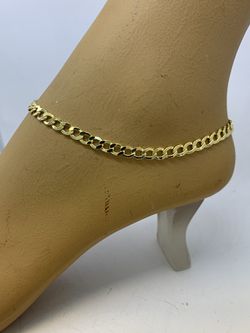 New 14 Karat Link ladies ankle bracelet 10 inches anklet Thumbnail