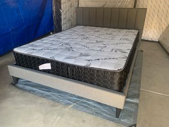 Gray , Black queen new bed with mattress Sale...