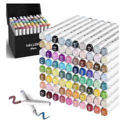 Brandnew Alcohol Markers,80 Colors Dual Tip Permanent Art Markers for Adults Coloring Illustrations Sketch,Christmas gift,Alcohol Based Marker