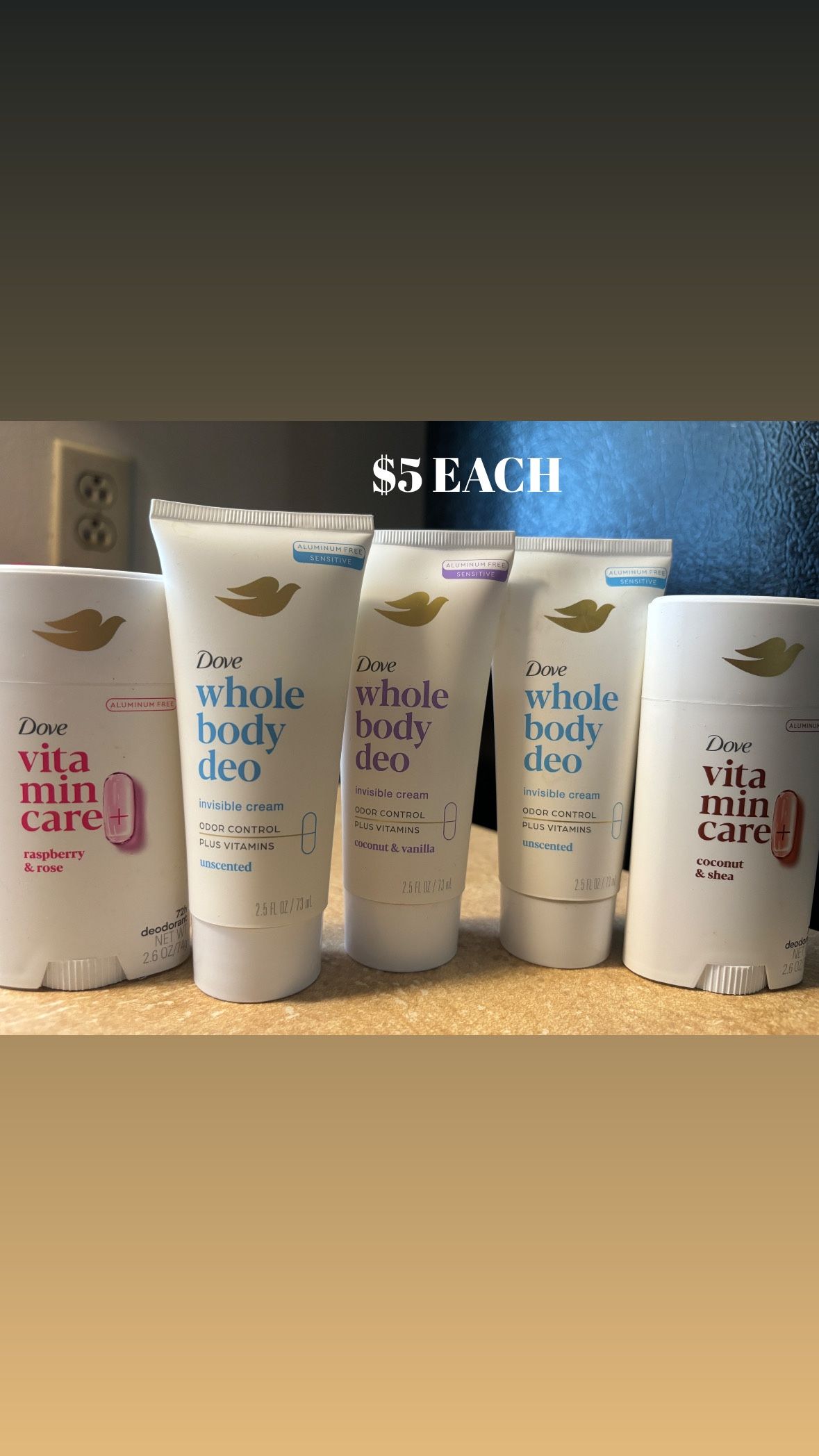 Dove Deodorant $5 EACH CASH ONLY PICKUP ONLY