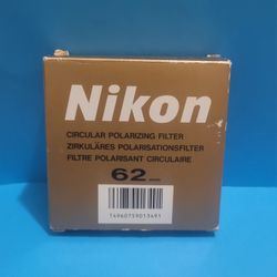 Nikon Circular Polarizer SLR Polarizing Filter 62mm w/Box Case.