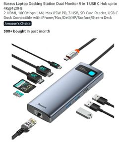 Docking Station dual monitor 9-1 USB C HUB