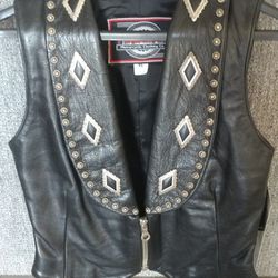 Studded Leather Vest- Made in U.S.A.