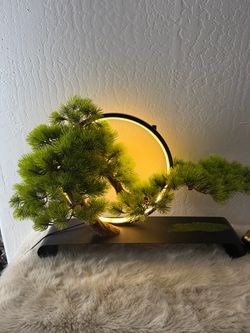 Artificial Bonsai Tree with LED Ring Light