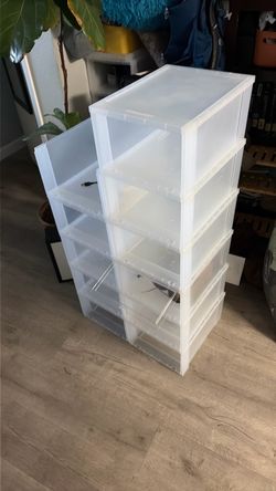Clear Plastic Stackable Storage Drawers