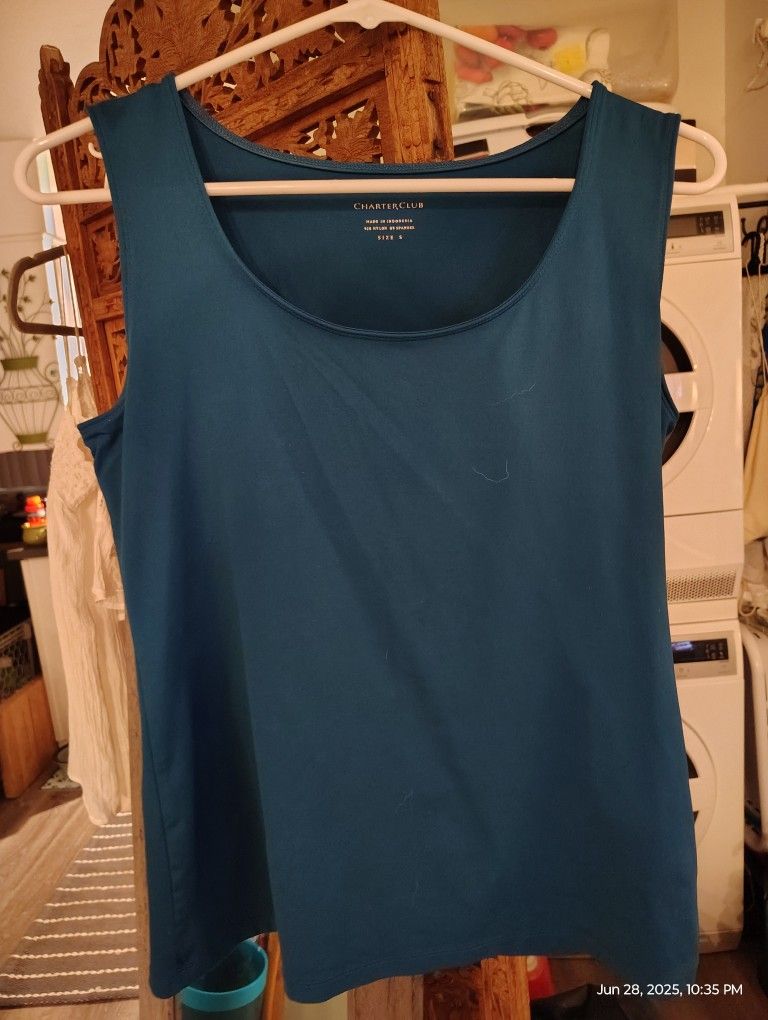 Silky Blue Sleeveless Top