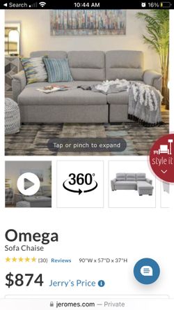 Jerome’s Omega Reversible Storage Pull Out Sleeper Sectional