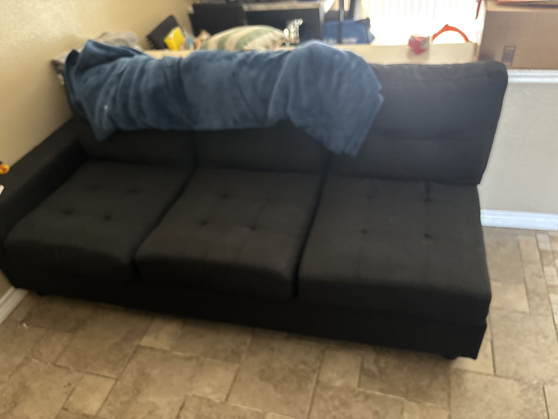 L Shape Couch With Ottoman MUST PICK UP