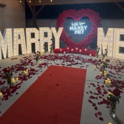 Corazon Rojo Marry Me Wood Letter Marquees 