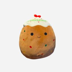 Gently used Squishmallows 16" Maldon the Christmas Fruit Cake.