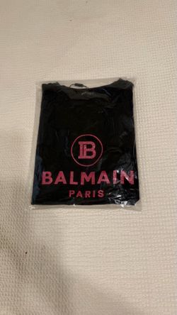 Balmain Paris Black T-Shirt with Crystal Logo