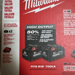 Firm price* Milwaukee M18 High output X.C 6.0 batteries