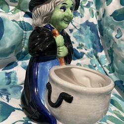 Pottery Shack Votive Halloween Witch and her Cauldron Night