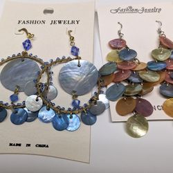 Mother of Pearl Earrings Two Pairs 
