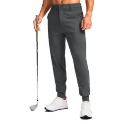  Men's Golf Joggers Pants 4 Pockets with Belt Loops 28" Stretch Slim Fit Dress Joggers for Men Casual Travel