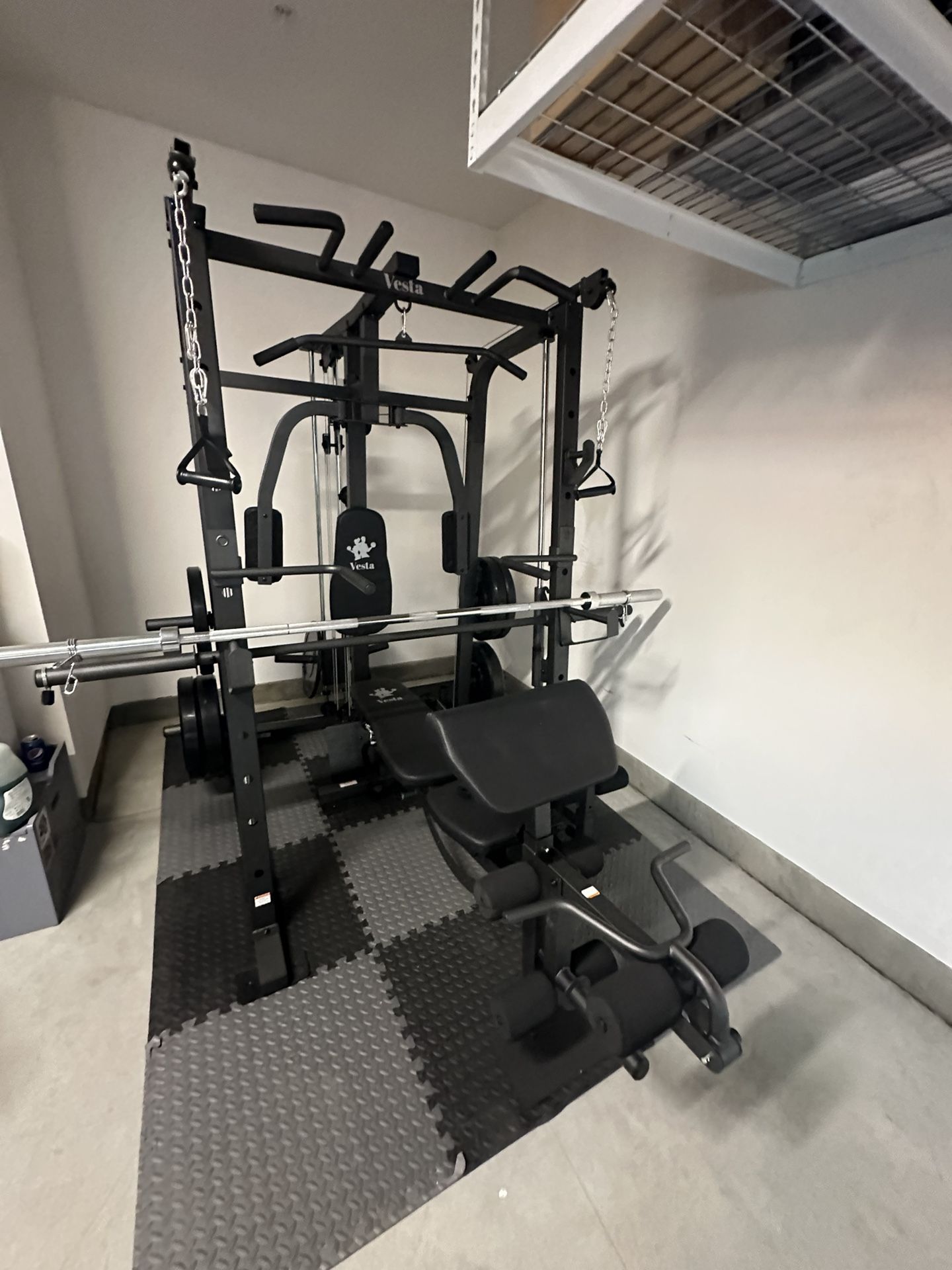 Vesta Fitness Smith Machine 1001 w/Bench Attachment 245lb Cast