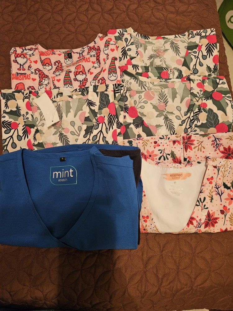 Nurses Christmas Scrubs Tops