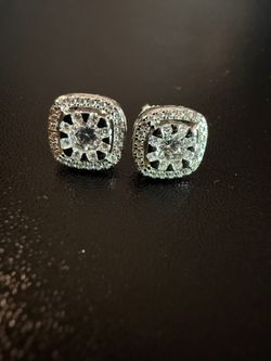 Crystal Polar Crown Moissanite 925 silver mens earrings